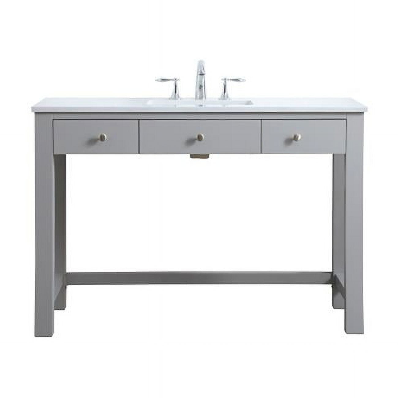 Hudson 48'' Gray Single Bathroom Vanity with Calacatta Marble Top