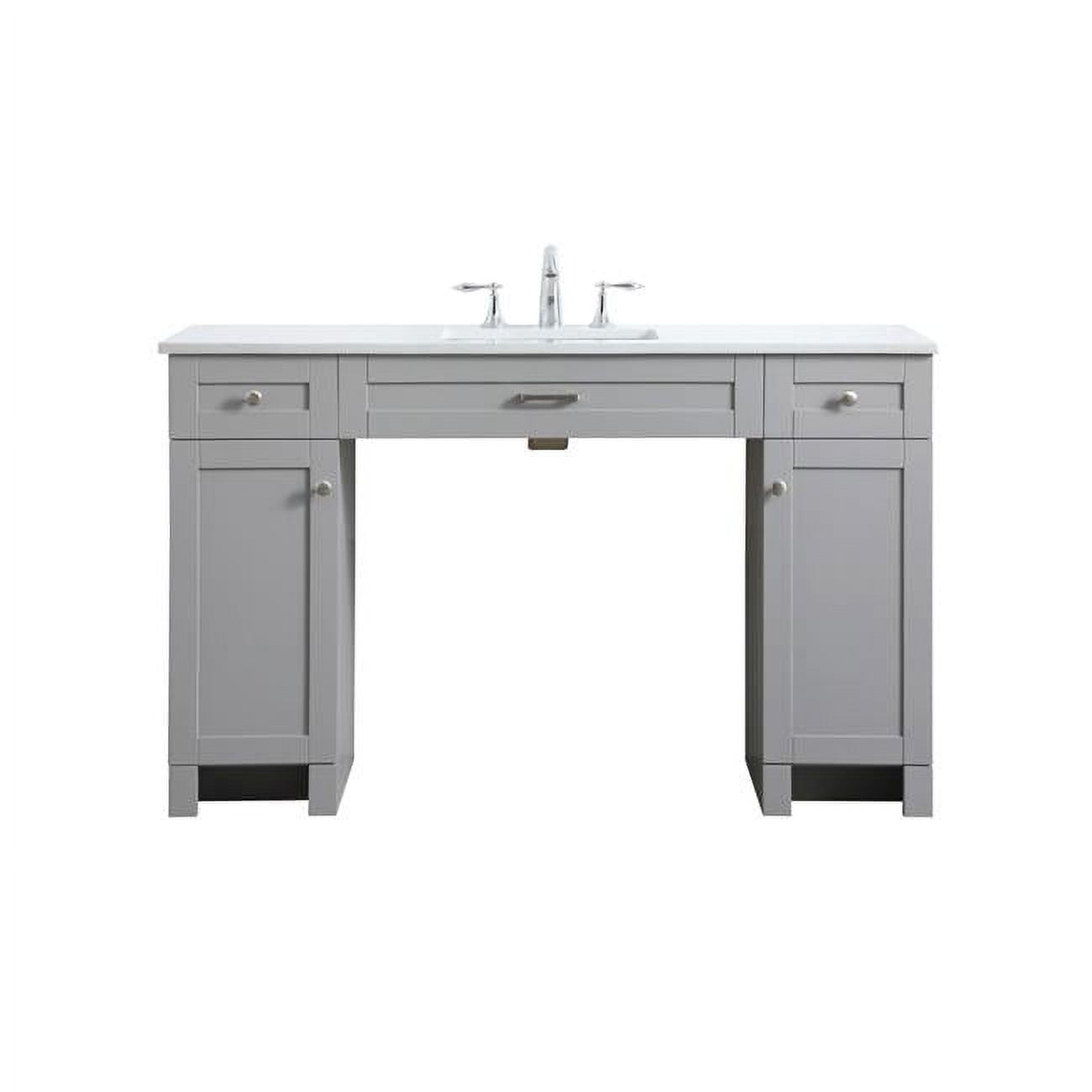 Cooper 54'' Grey Freestanding Bathroom Vanity with Marble Top