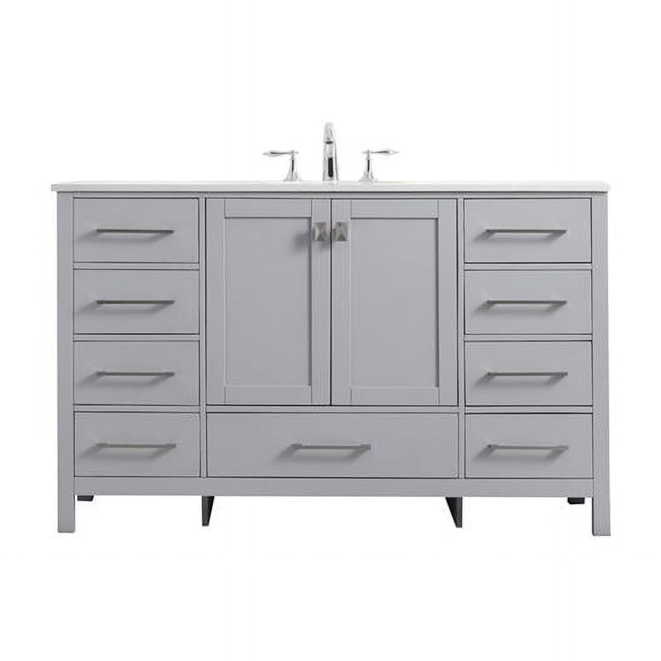 Grey 54'' Single Bathroom Vanity with Calacatta Marble Top