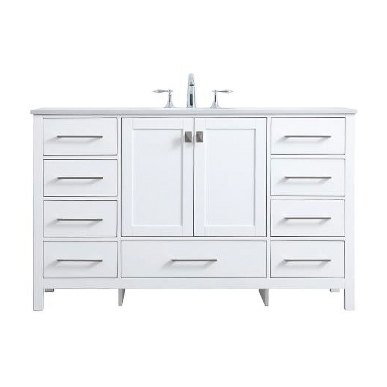 Irene 54'' White Single Bathroom Vanity with Calacatta Marble Top