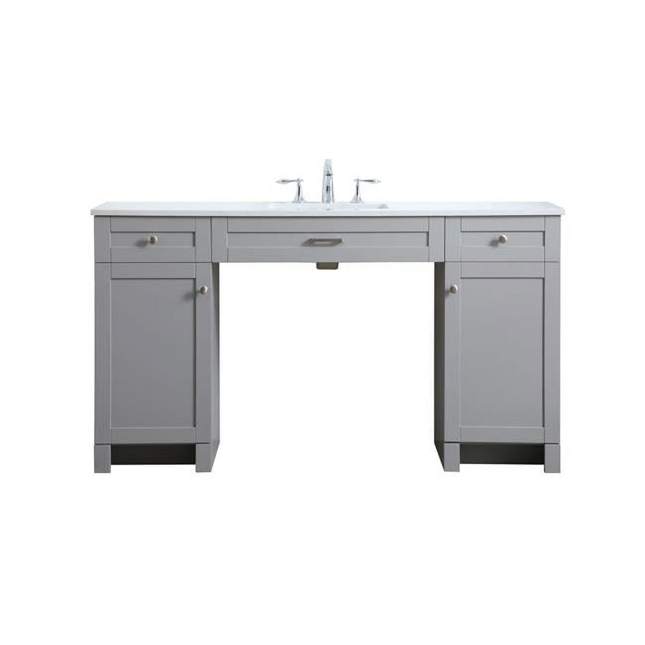 Gray 60'' Single Bathroom Vanity with Calacatta Marble Top