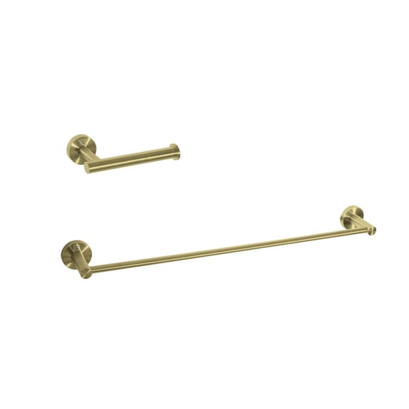 Elegant Kitchen and Bath Alma 2-Piece Bathroom Hardware Set in Brushed Gold