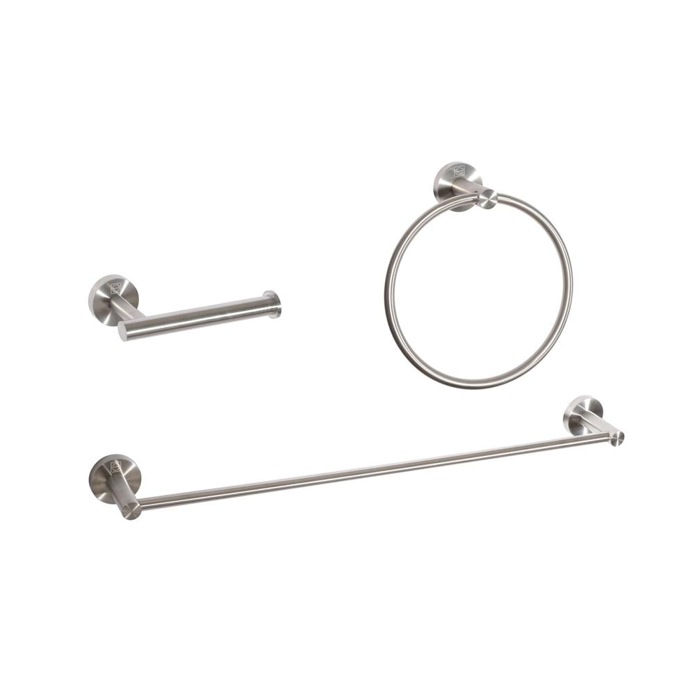 Alma Brushed Nickel 3-Piece Stainless Steel Bathroom Hardware Set