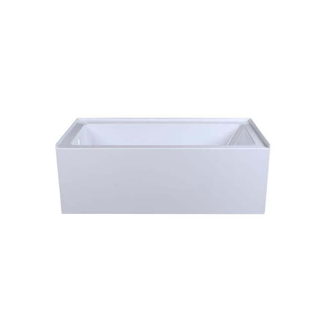 Niklaus 60'' Glossy White Acrylic Alcove Bathtub