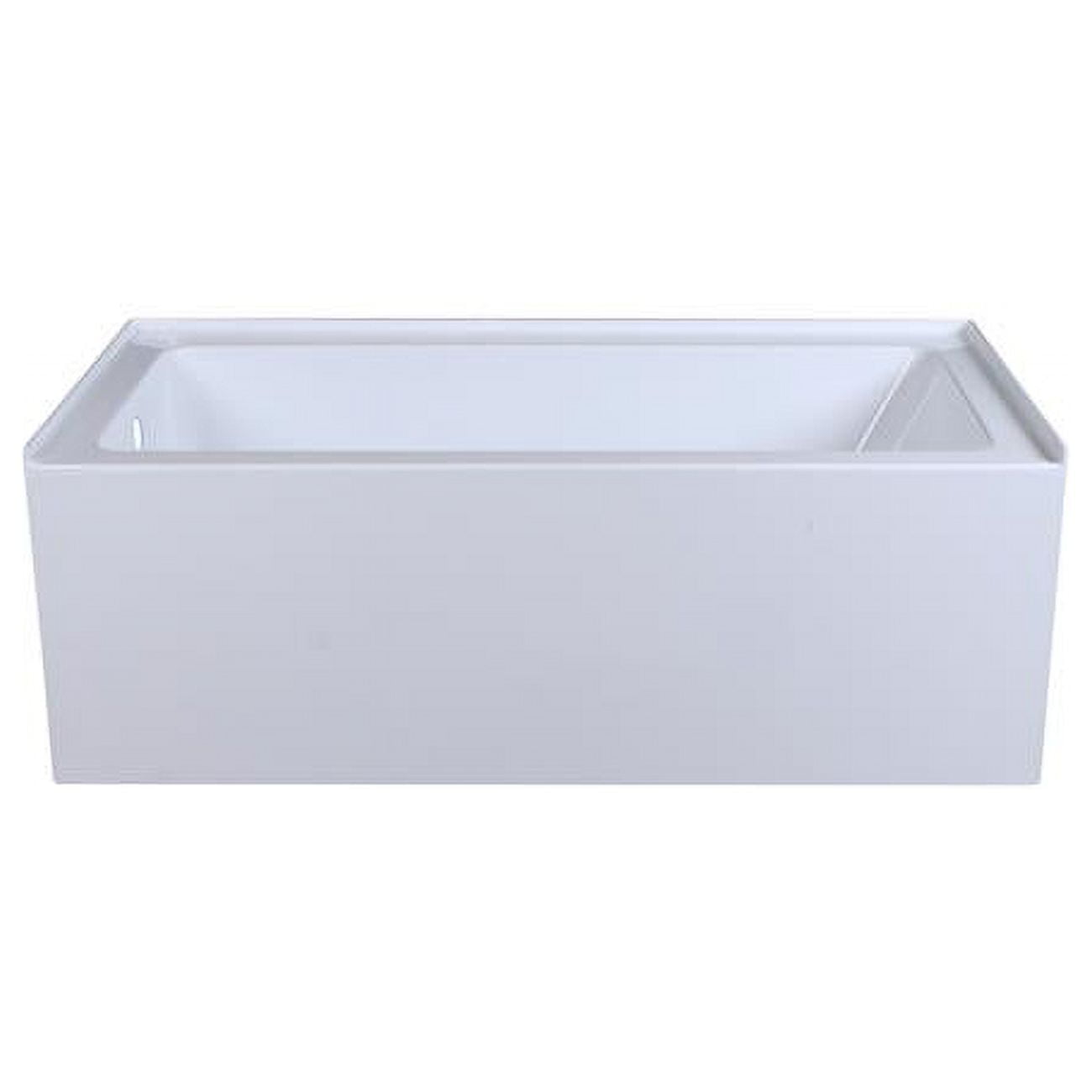 Niklaus 60'' Glossy White Acrylic Alcove Bathtub