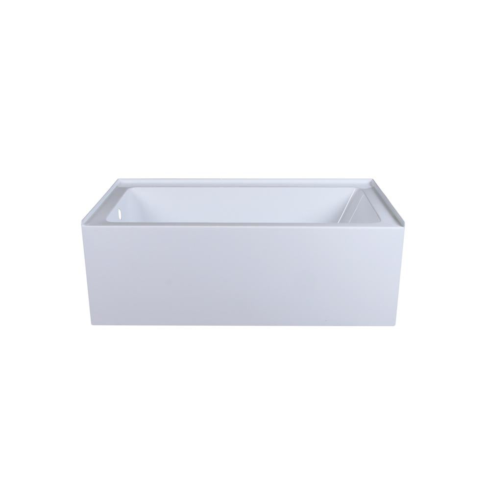 Niklaus 60'' x 32'' Glossy White Acrylic Alcove Bathtub