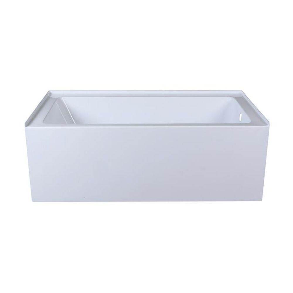 Niklaus 60'' Glossy White Acrylic Alcove Soaking Bathtub