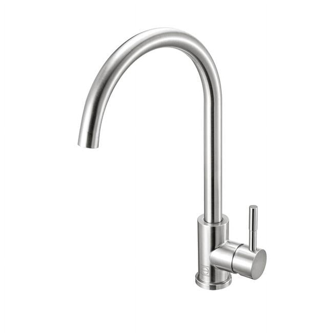 Brushed Nickel Gooseneck Single Handle Kitchen Faucet