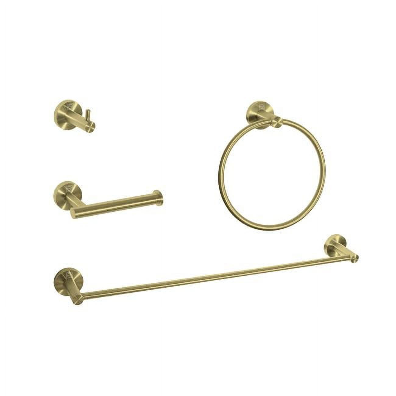 Freya Brushed Gold 4-Piece Stainless Steel Bathroom Hardware Set