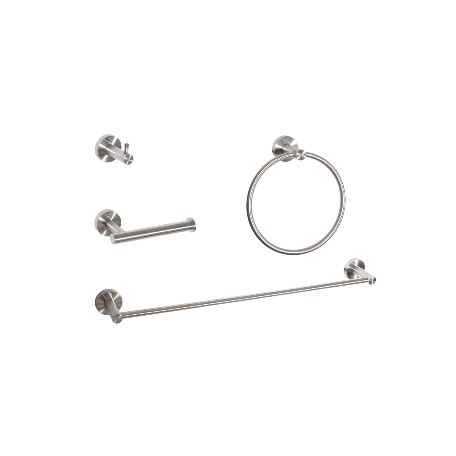 Freya Brushed Nickel 4-Piece Stainless Steel Bathroom Hardware Set