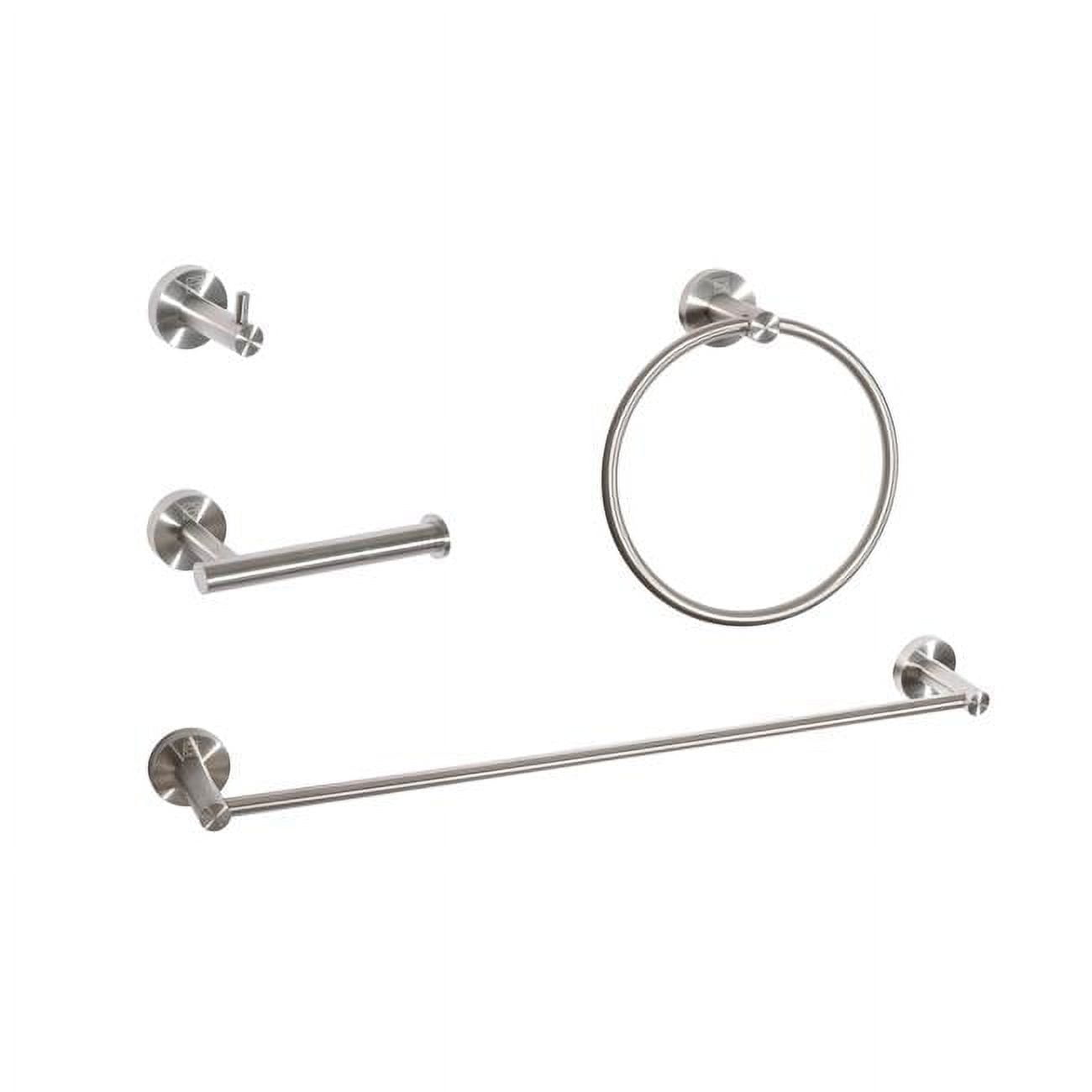 Freya Brushed Nickel 4-Piece Stainless Steel Bathroom Hardware Set