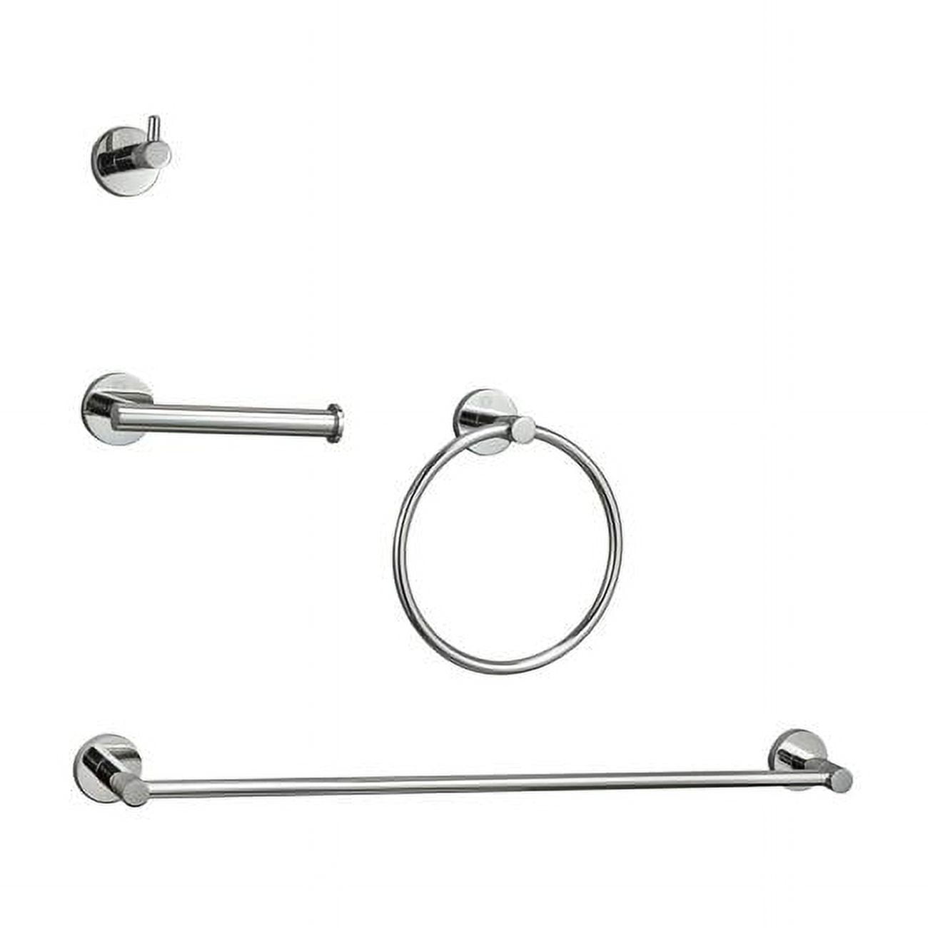 Freya 4-Piece Chrome Stainless Steel Bathroom Hardware Set