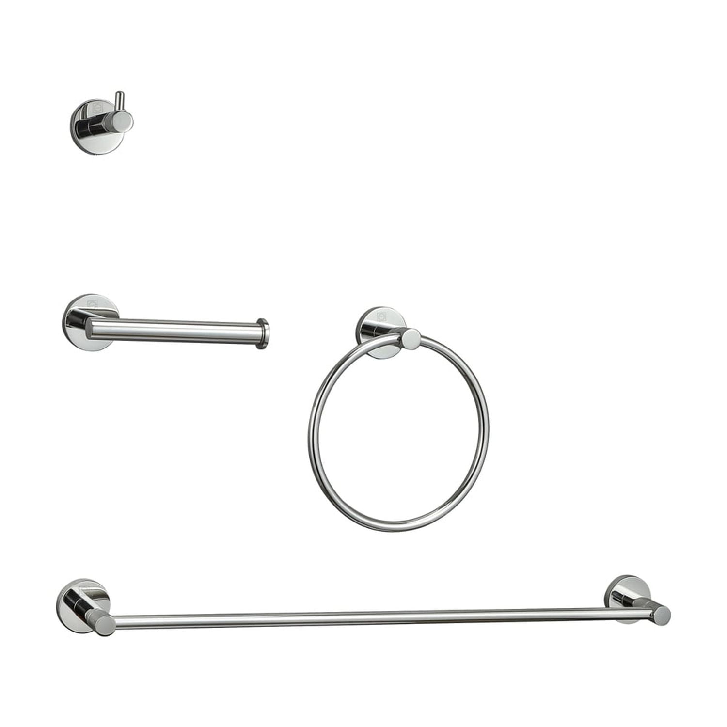 Freya 4-Piece Chrome Stainless Steel Bathroom Hardware Set