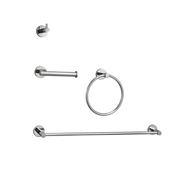 Freya 4-Piece Chrome Stainless Steel Bathroom Hardware Set