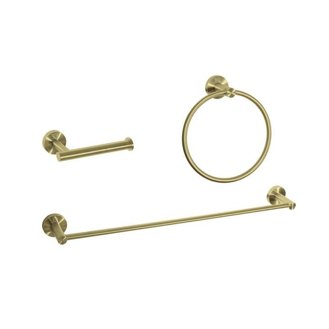 Brushed Gold Stainless Steel 3-Piece Bathroom Hardware Set
