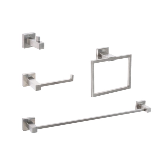 Isla 4-Piece Bathroom Hardware Set in Brushed Nickel