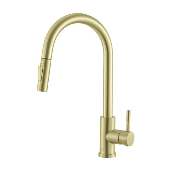 Elegant Kitchen & Bath FAK-302BGD Jack Single Handle Pull Down Sprayer Kitchen Faucet, Brushed Gold