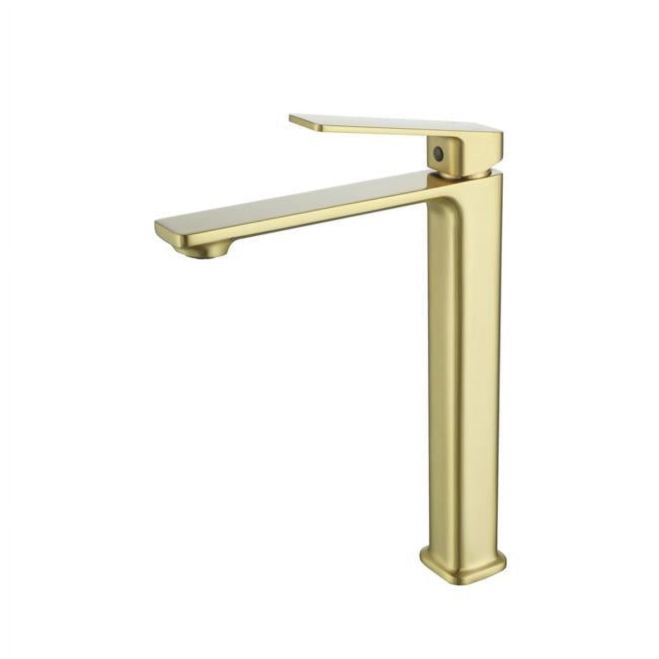 Brushed Gold Single-Handle Brass Bathroom Faucet