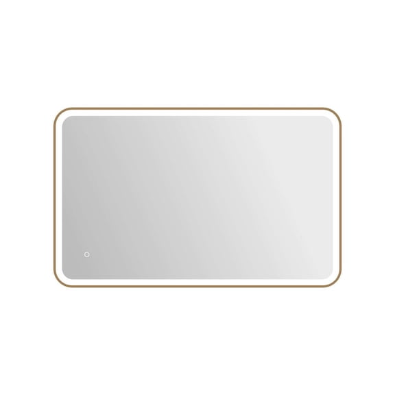 Elegant Kitchen and Bath 48 Inch Rectangle LED Front and Backlit Wall Mirror in Satin Gold