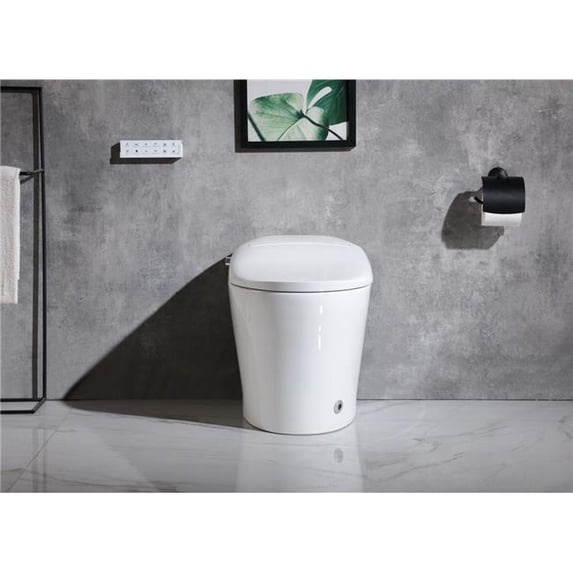Elegant Kitchen & Bath ET-1015GW Smart Round Bidet Attachment for Toilet, Glossy White