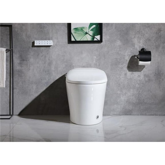 Elegant Kitchen & Bath ET-1015GW Smart Round Bidet Attachment for Toilet, Glossy White