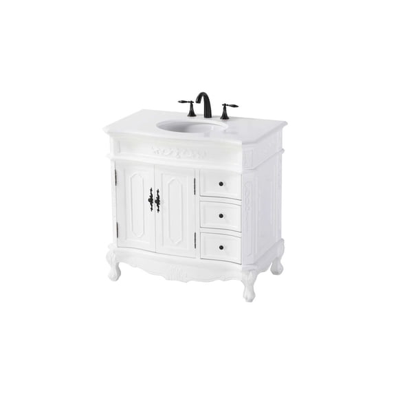 Elegant Kitchen and Bath 36 inch Single Bathroom Vanity in Antique white