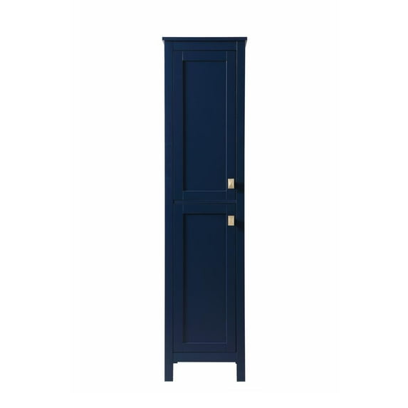 Elegant Kitchen and Bath 16 Inch Wide Bathroom Linen Storage Freestanding Cabinet In Blue