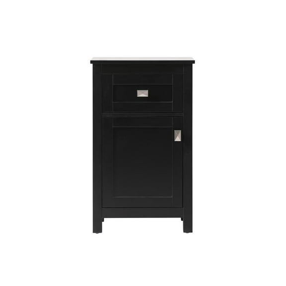 Elegant Kitchen and Bath 18 Inch Wide Bathroom Storage Freedstanding Cabinet In Black