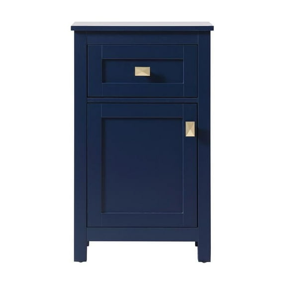 Elegant Kitchen and Bath 18 Inch Wide Bathroom Storage Freedstanding Cabinet In Blue