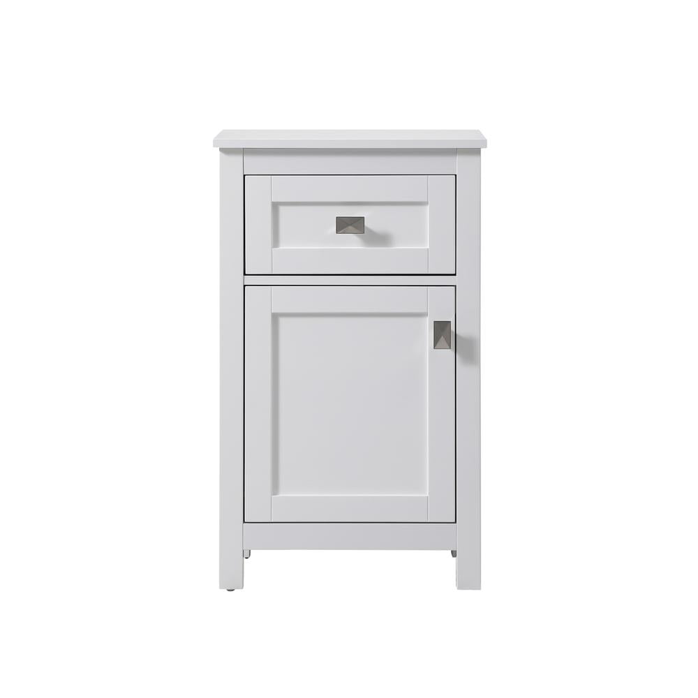 Elegant Kitchen and Bath 18 Inch Wide Bathroom Storage Freedstanding Cabinet In White