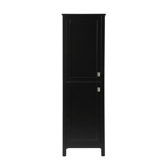 Elegant Kitchen and Bath 20 Inch Wide Bathroom Linen Storage Freestanding Cabinet In Black