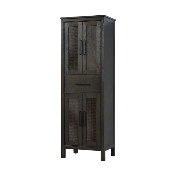 Elegant Kitchen and Bath 24 Inch Bath Storage Cabinet in Chocolate Oak