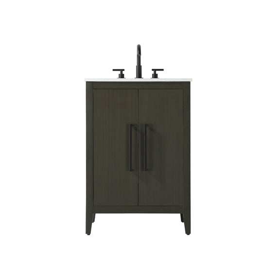Elegant Lighting VF29324MMB Millie 24" Free Standing Single Basin Vanity Set - Brown