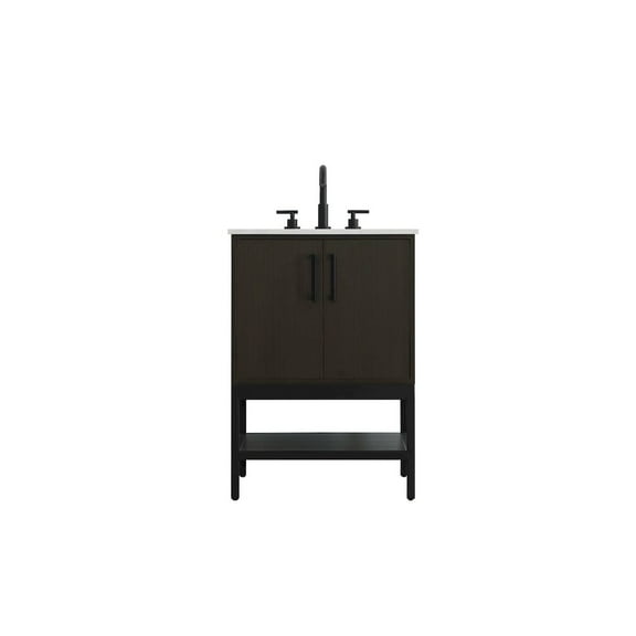 Elegant Kitchen and Bath 24 Inch Single Bathroom Vanity In Mocha Brown