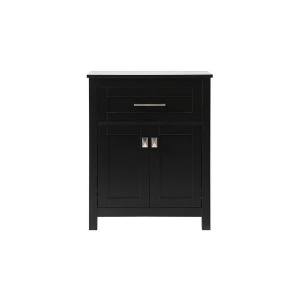 Elegant Kitchen and Bath 24 Inch Wide Bathroom Storage Freestanding Cabinet In Black