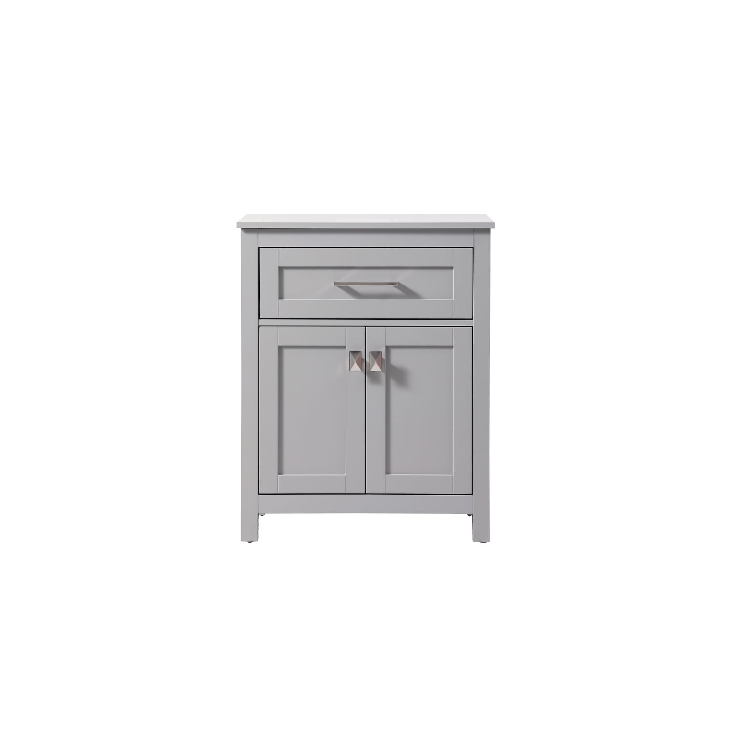 Gray MDF Bathroom Storage Cabinet with Brushed Nickel Hardware