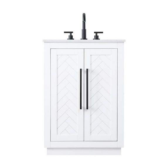 Elegant Kitchen and Bath 24 inch Single Bathroom Vanity in White