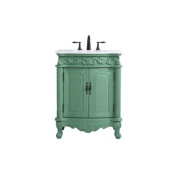 Elegant Kitchen and Bath 27 inch Single Bathroom vanity in vintage mint