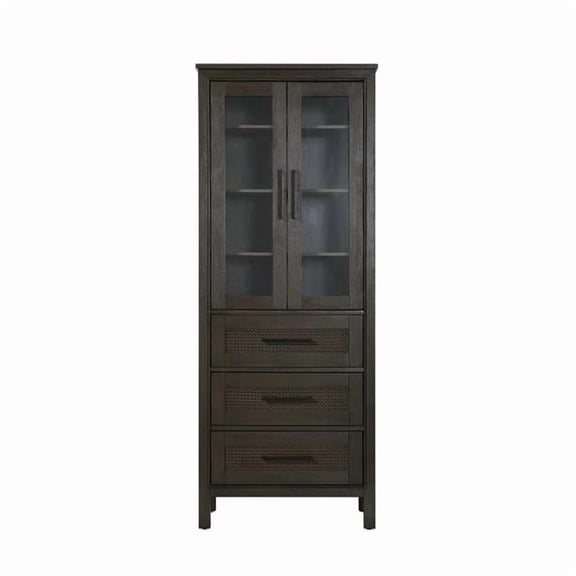 Elegant Kitchen & Bath SC295C28CO 28 in. Alina Bath Storage Glass Cabinet, Chocolate Oak