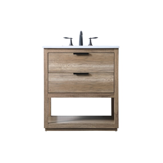 Elegant Lighting VF19230NT Larkin 30" Free Standing Single Basin Vanity Set - Wood