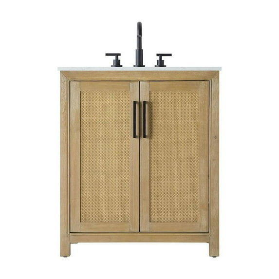 Elegant Kitchen and Bath 30 Inch Single Bathroom Vanity In Linen Oak