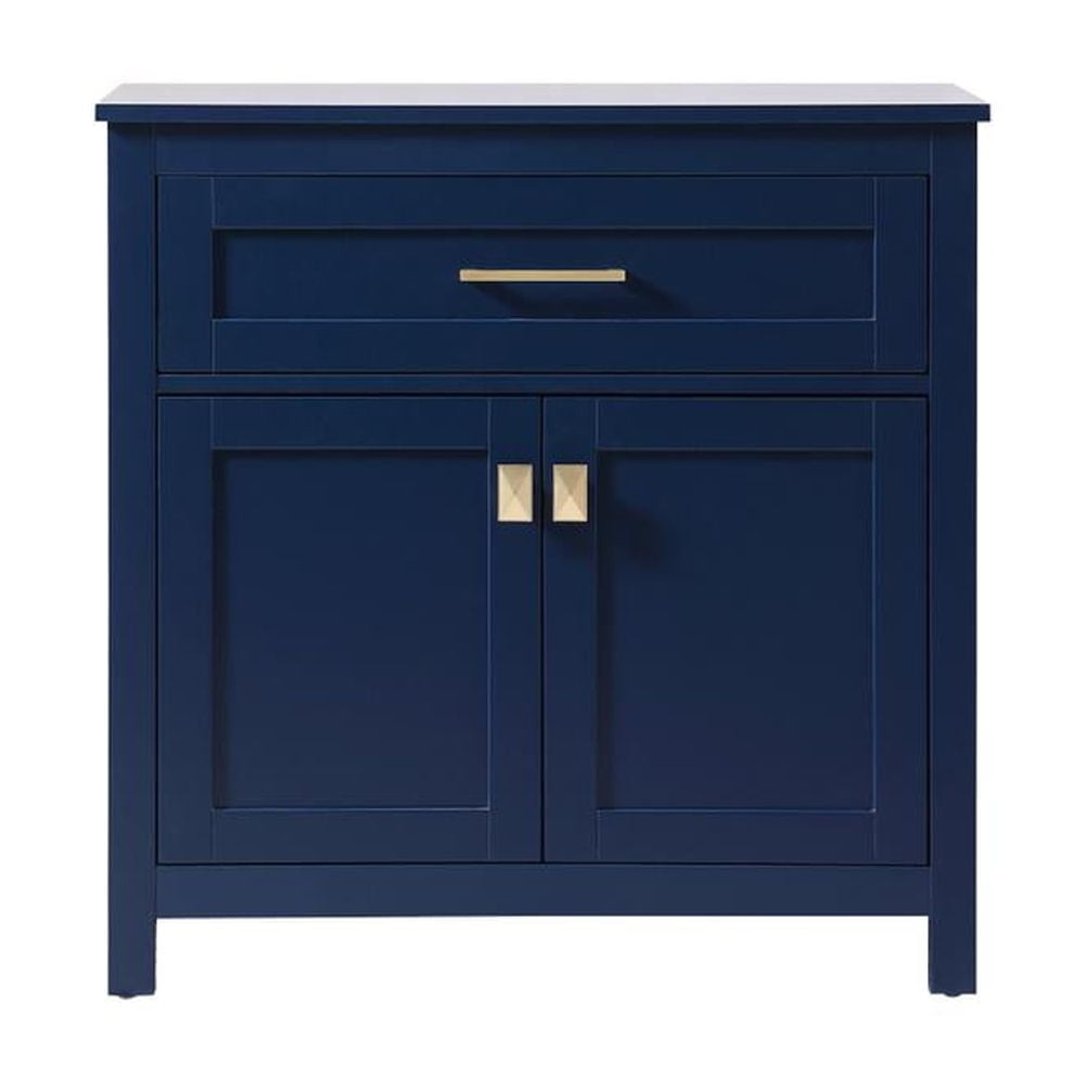 Elegant Kitchen and Bath 30 Inch Wide Bathroom Storage Freestanding Cabinet In Blue