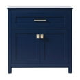 thumbnail image 1 of Elegant Kitchen and Bath 30 Inch Wide Bathroom Storage Freestanding Cabinet In Blue, 1 of 14