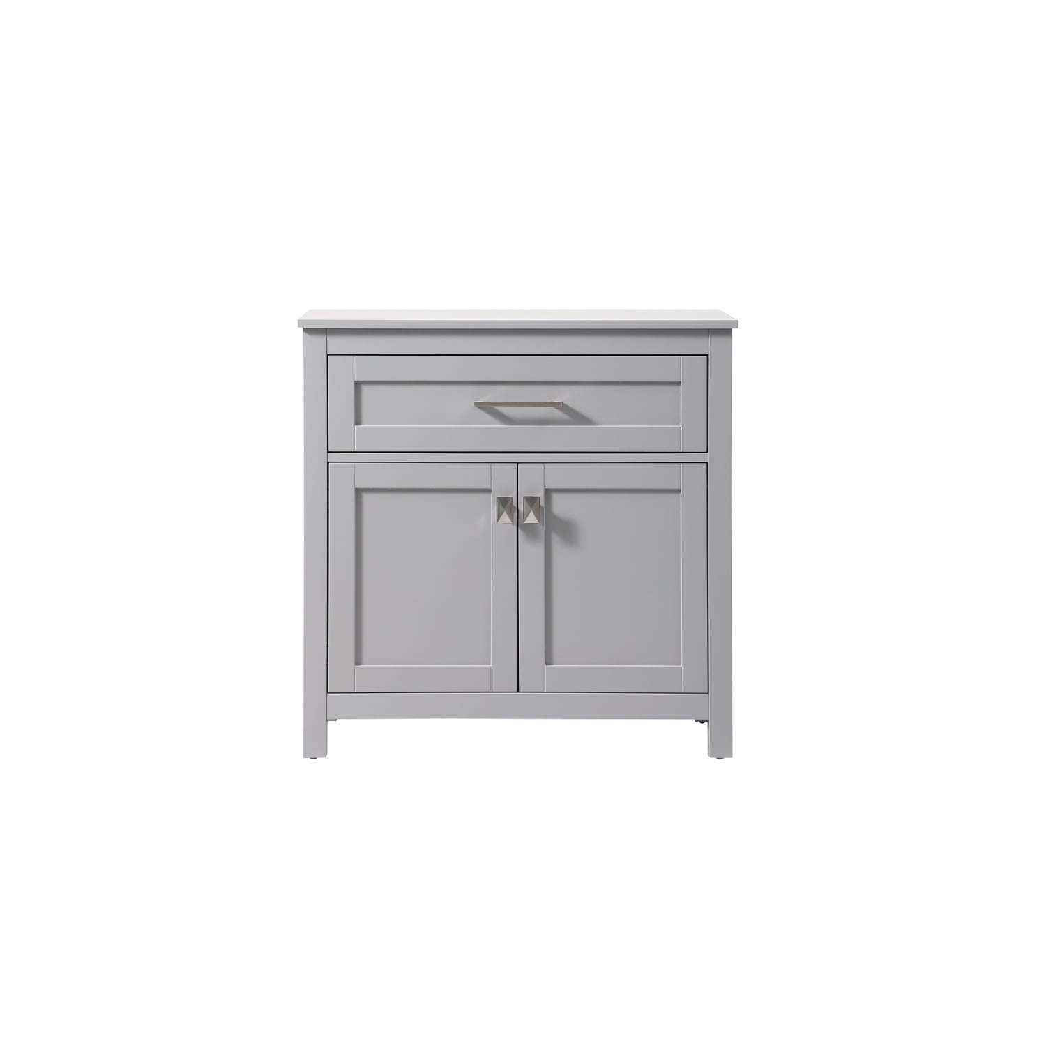 Gray MDF Bathroom Storage Cabinet with Brushed Nickel Hardware