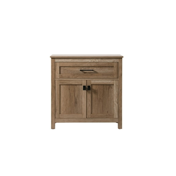 Elegant Kitchen and Bath 30 Inch Wide Bathroom Storage Freestanding Cabinet In Natural Oak