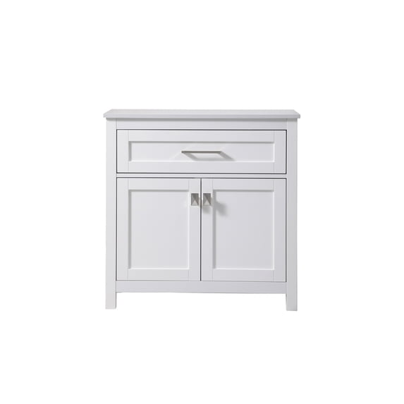 Elegant Kitchen and Bath 30 Inch Wide Bathroom Storage Freestanding Cabinet In White