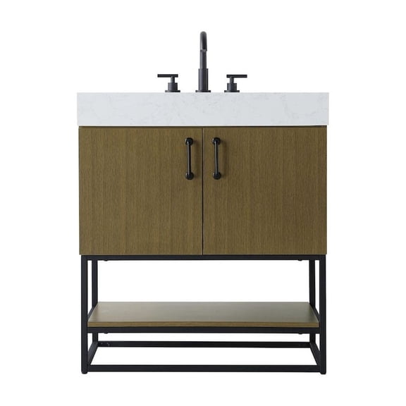 Elegant Kitchen and Bath 30 inch Single Bathroom Vanity in Chestnut Brown