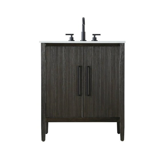 Elegant Kitchen and Bath 30 inch Single Bathroom Vanity in Chocolate Oak