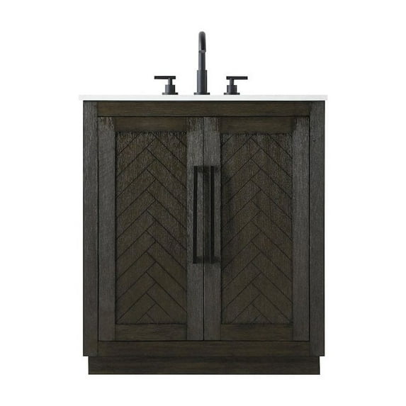 Elegant Kitchen and Bath 30 inch Single Bathroom Vanity in Chocolate Oak