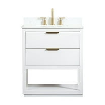 Elegant Kitchen and Bath 30 inch Single bathroom vanity in white with backsplash